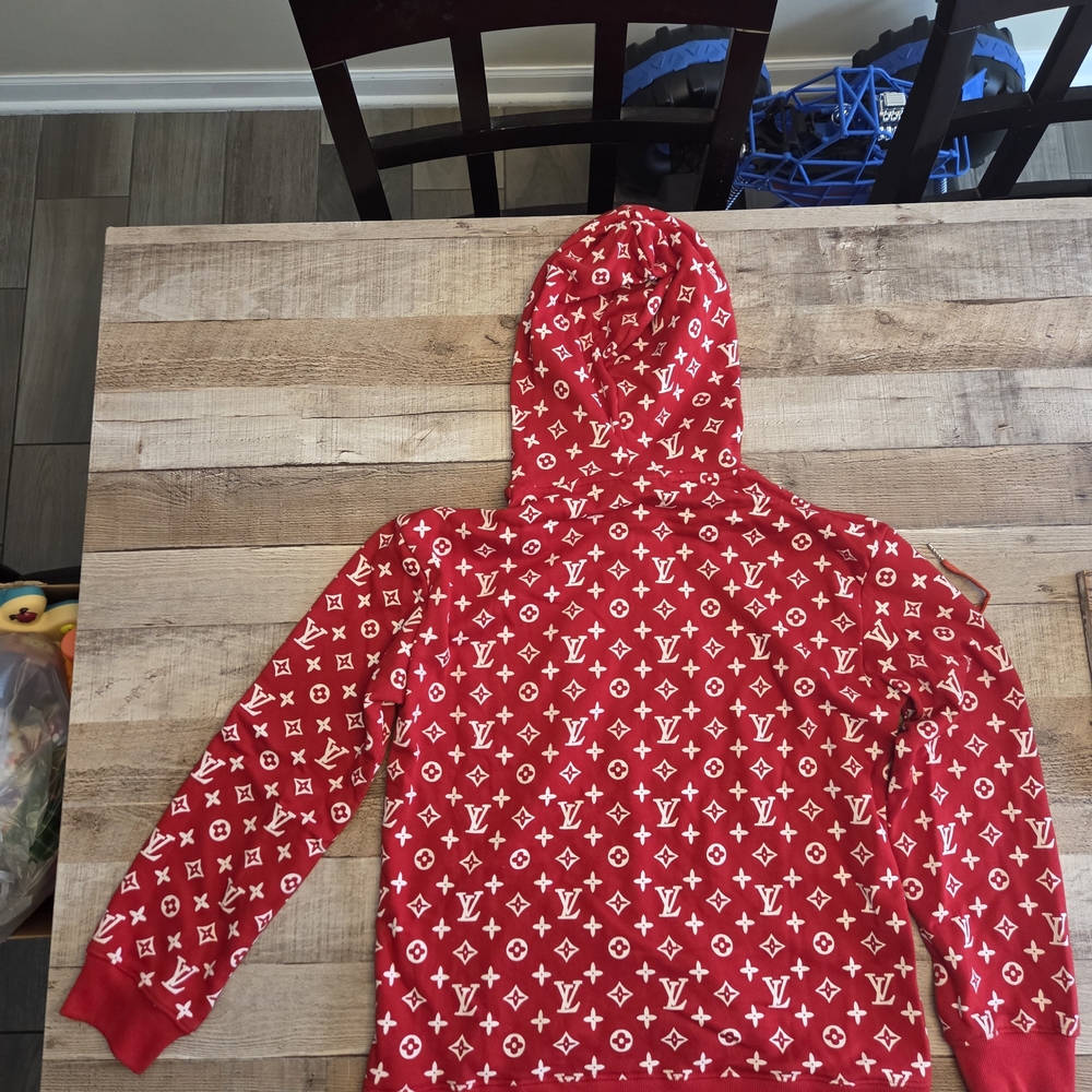 Supreme Red Patterned Hoodie - image 5